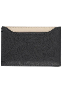Givenchy women’s card holder day black textured leather with contrasting beige interior lining for stylish organization