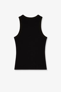 Givenchy women’s black ribbed knit sleeveless cotton blend tank top perfect for casual wear