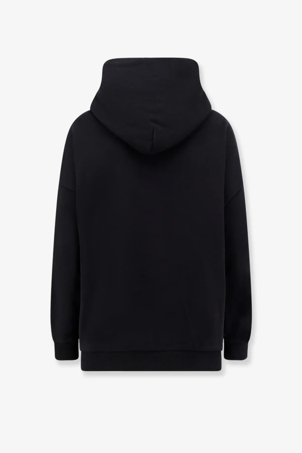 Givenchy women’s black cotton hooded sweatshirt with relaxed fit and ribbed cuffs
