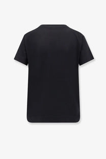 Givenchy women’s black cotton t-shirt with short sleeves and simple crew neck design