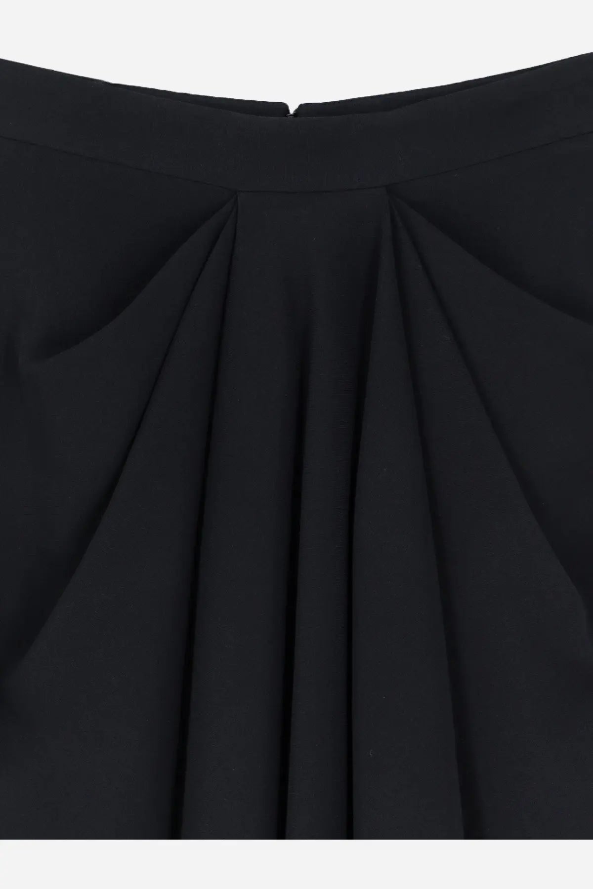Givenchy women’s draped midi skirt black with pleated smooth flowing fabric and fitted waistband