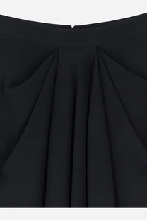 Givenchy women’s draped midi skirt black with pleated smooth flowing fabric and fitted waistband