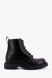 Givenchy womens black leather ankle combat boot with laces and chunky sole