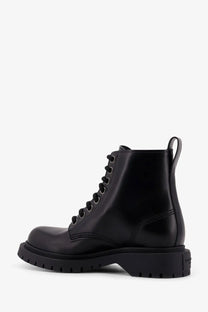 Givenchy women’s black leather ankle combat boot with laces and chunky sole for stylish durability