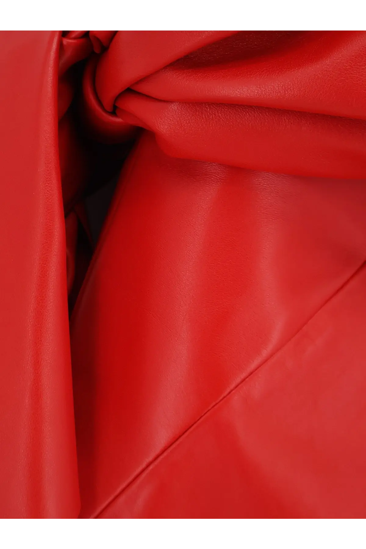 Givenchy women’s leather bustier dress in vibrant red faux leather with smooth glossy finish and visible stitching