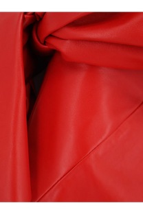 Givenchy women’s leather bustier dress in vibrant red faux leather with smooth glossy finish and visible stitching