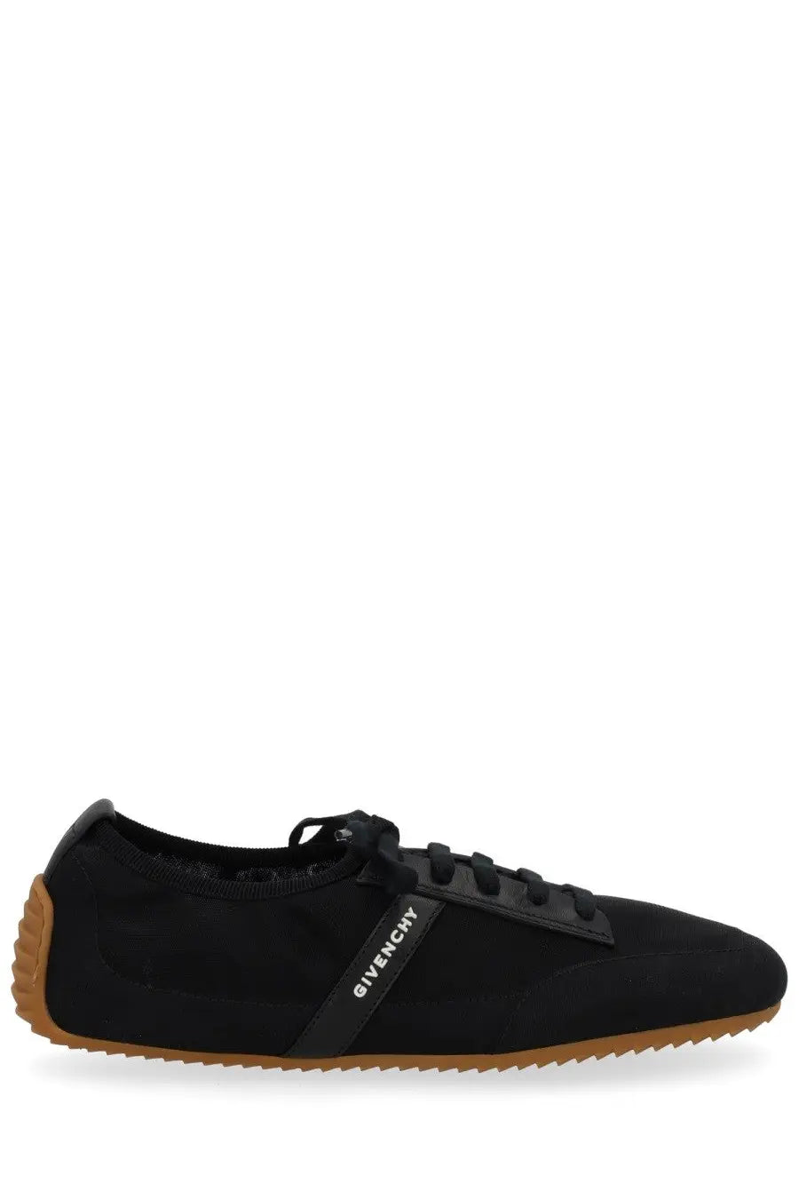 Givenchy women’s minimal slim sneaker black with gum rubber sole and contrasting black laces for casual wear