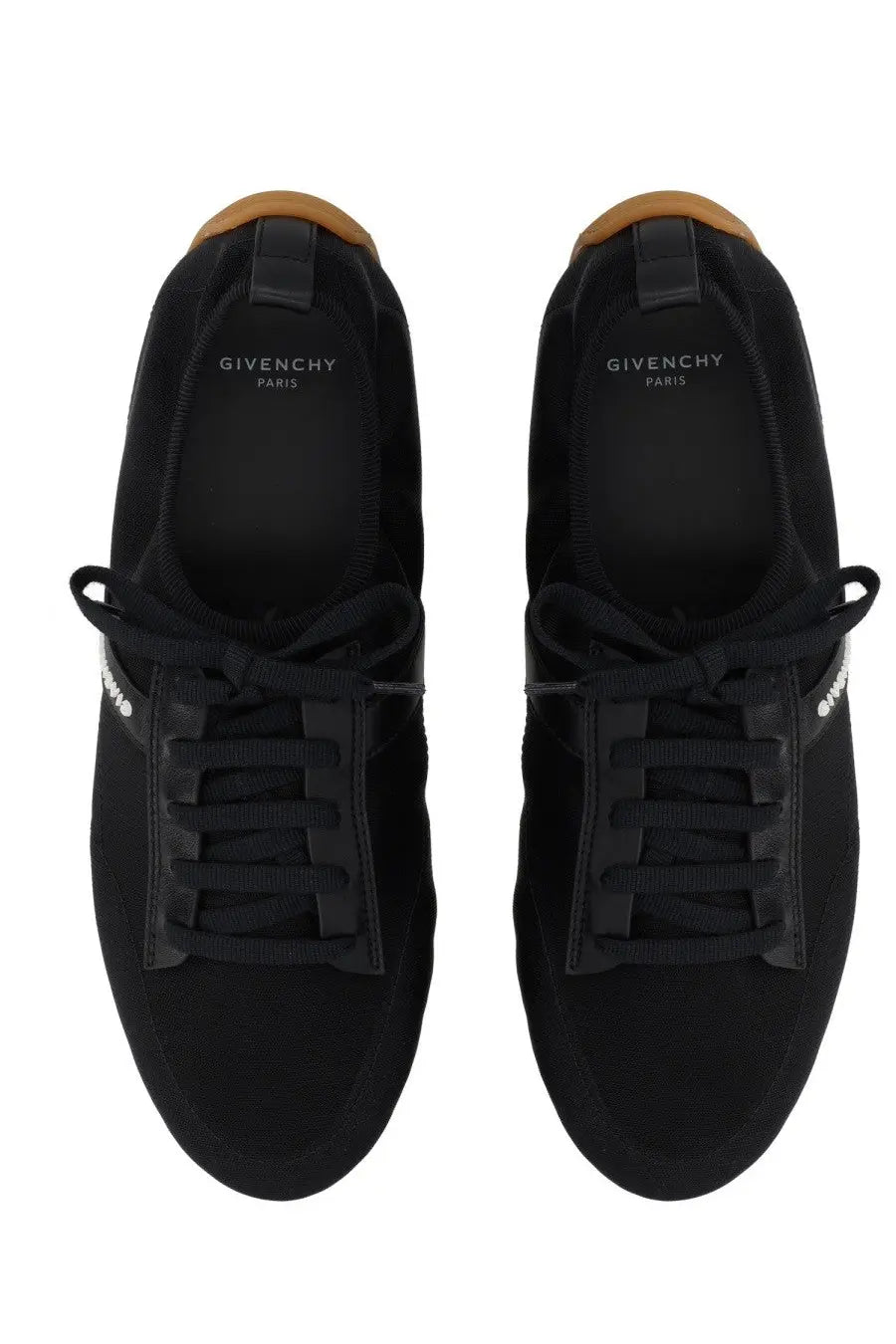 Givenchy women minimal slim black sneakers with suede upper black laces and rubber sole