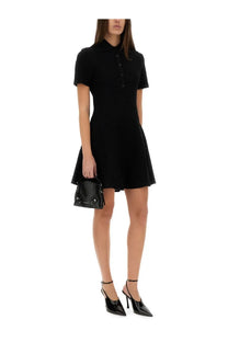 Black leather mini handbag with structured shape and metallic hardware accents for Givenchy women’s monogram dress