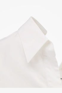 Givenchy women’s open cotton shirt white with a crisp white cotton collar and clean structured design