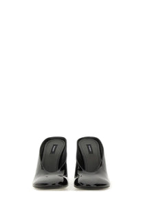 Givenchy women’s sculpted leather pumps black with sleek glossy black patent leather and low block heel