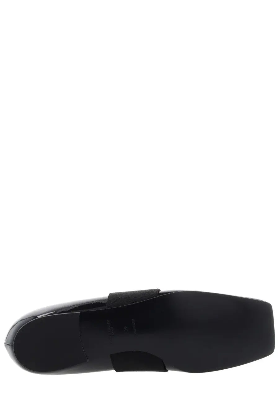 Givenchy women’s sliced square dancer black patent leather loafer with sleek square toe and minimalist design