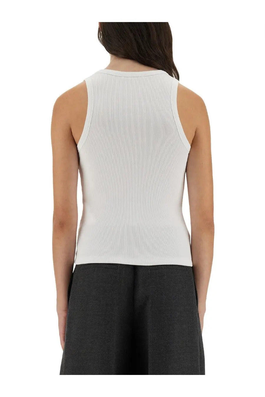 Givenchy women’s slim tank top white ribbed knit sleeveless top made from soft stretch fabric
