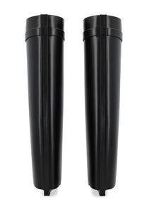 Black cylindrical water filters with glossy finish and reinforced top caps designed for Givenchy women’s Stivale Shark Pinch black