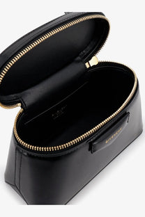 Black givenchy women’s vanity antigona leather handbag with gold-tone zipper and hardware makeup case detail