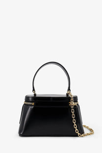 Givenchy women’s vanity antigona black handbag in patent leather with gold-tone chain strap and top handle