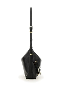 Givenchy women’s voyou small black leather shoulder bag with gold-tone hardware and angular design
