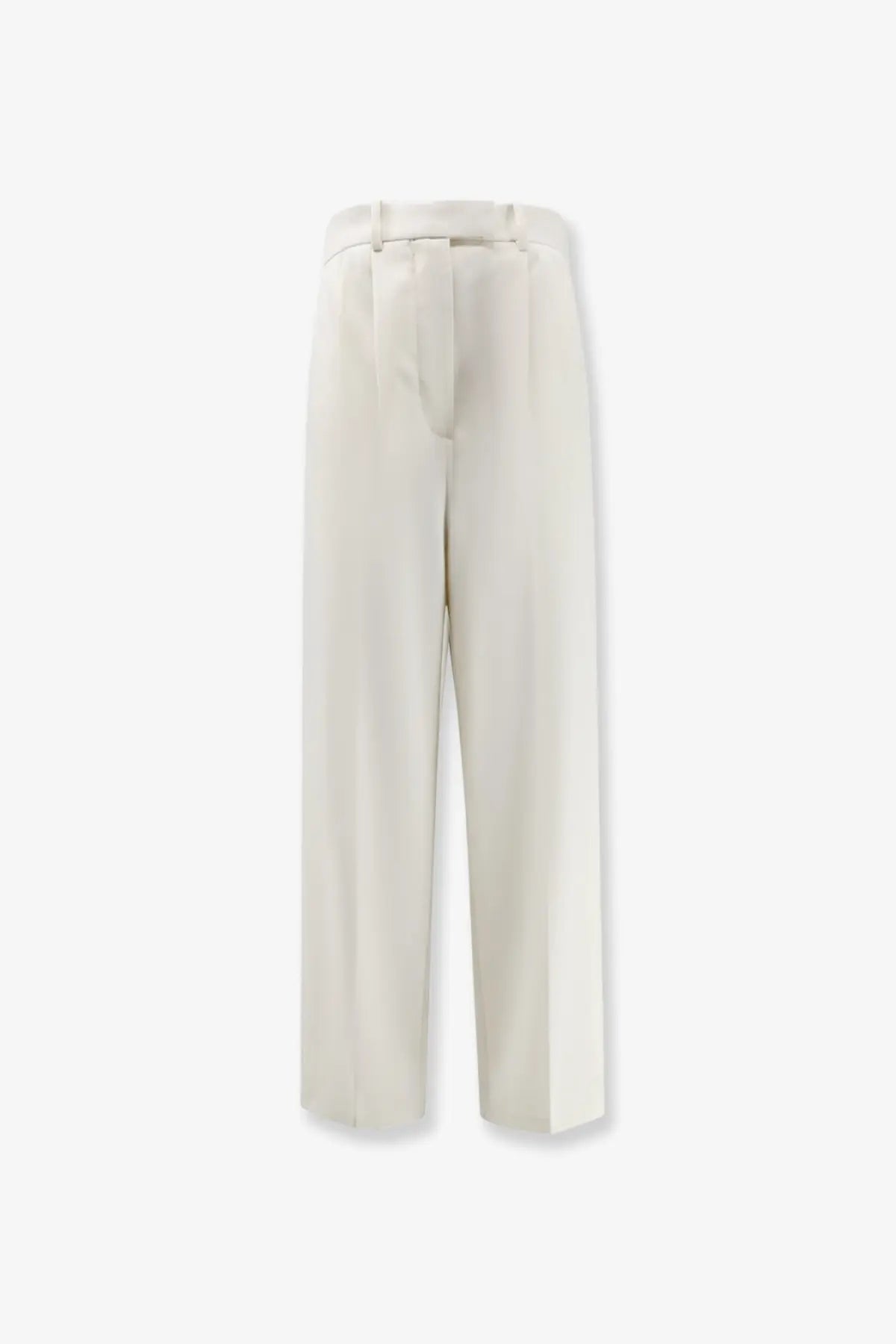 Cream-colored givenchy women’s wool and mohair high-waisted wide-leg trousers with tailored design in white