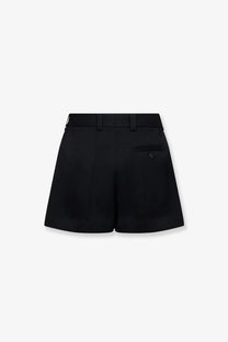 Givenchy women’s black wool high-waisted shorts with a sleek tailored design and subtle front pocket detail