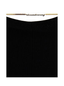 alexanderwang Gold Nameplate Chain Pants Black