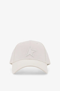 Cream-colored golden goose men’s demos cotton blend baseball cap with subtle embroidered star on front in beige
