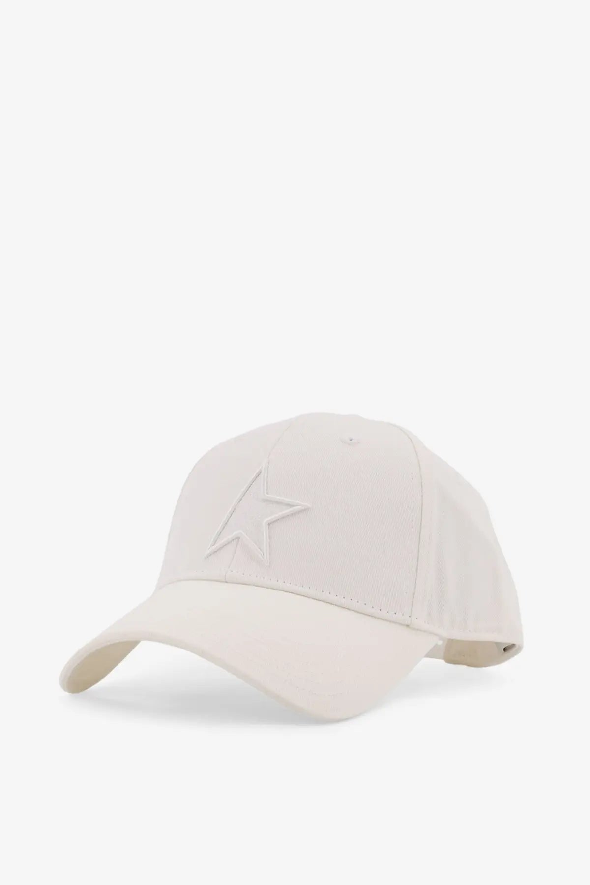 Golden Goose men’s demos cotton blend beige baseball cap with cream color and subtle embroidered star logo on front