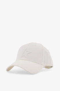 Golden Goose men’s demos cotton blend beige baseball cap with cream color and subtle embroidered star logo on front