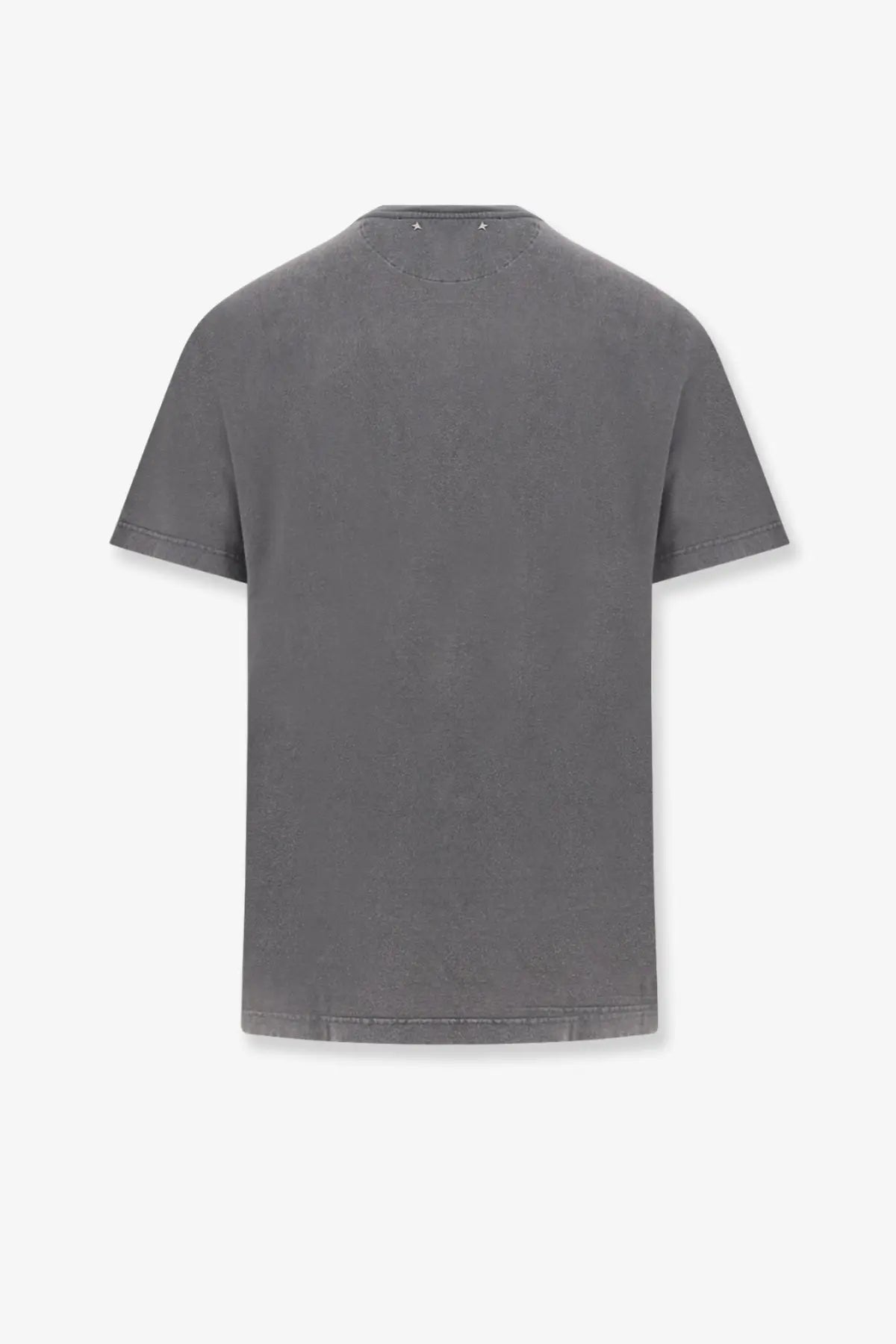 Golden Goose men’s distressed cotton shirt grey in dark gray with relaxed fit and star-shaped stitching at neckline