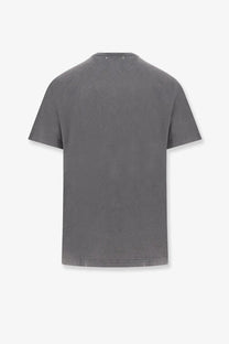 Golden Goose men’s distressed cotton shirt grey in dark gray with relaxed fit and star-shaped stitching at neckline