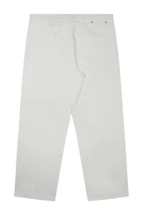 Golden goose men’s white denim jeans with relaxed fit and subtle stitching details in denim material