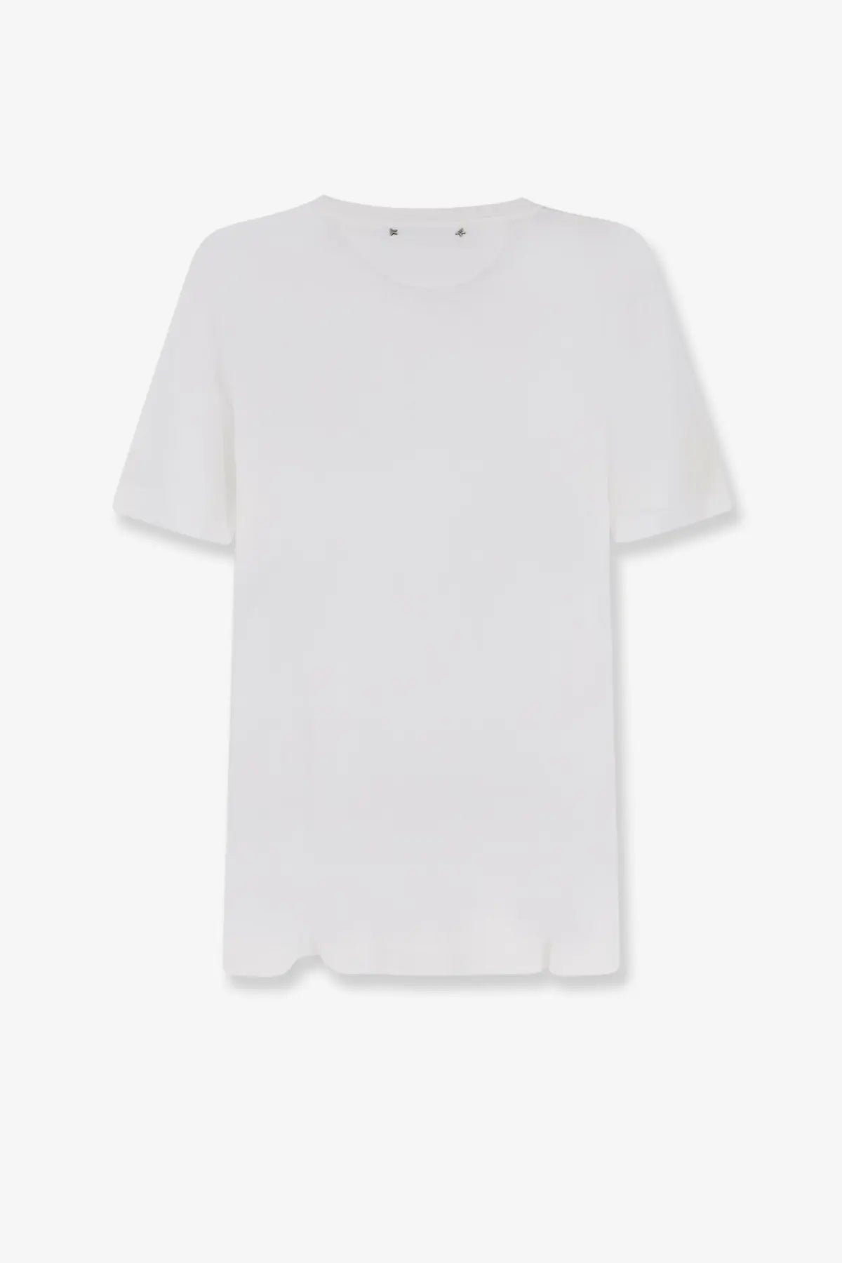 Golden goose men’s lyocell shirt white short-sleeved with soft textured fabric and subtle frayed hem detailing