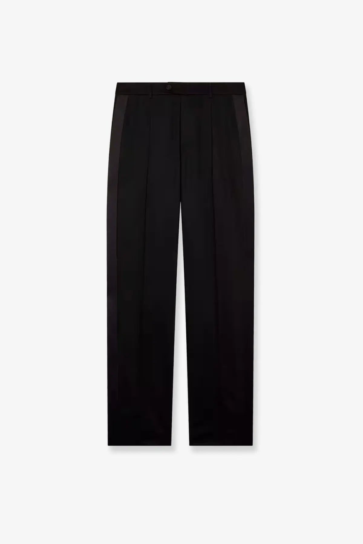 Black pleated Golden Goose men’s Pablo virgin wool trousers with sleek tailored fit
