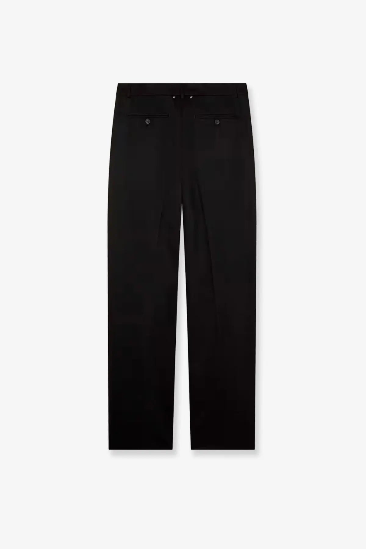 Black tailored golden goose men’s pablo virgin wool trousers with sleek straight-leg cut and metallic button pockets