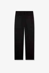 Black tailored golden goose men’s pablo virgin wool trousers with sleek straight-leg cut and metallic button pockets