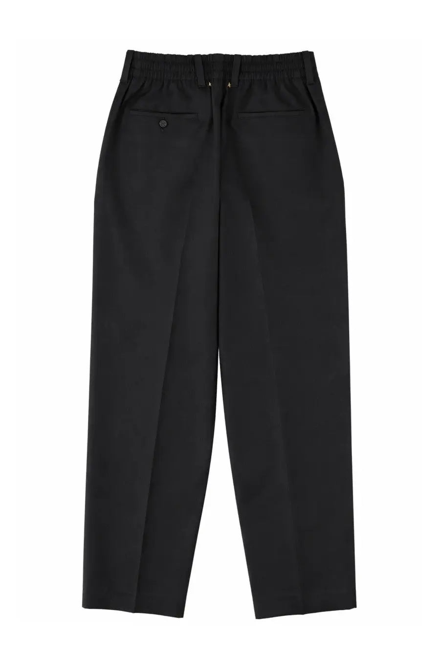 Golden Goose men’s pantalone in lana black high-waisted trousers with elastic waistband and subtle front pockets