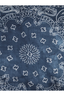 Golden Goose men’s scarf blue navy bandana with white paisley and floral pattern for stylish wear