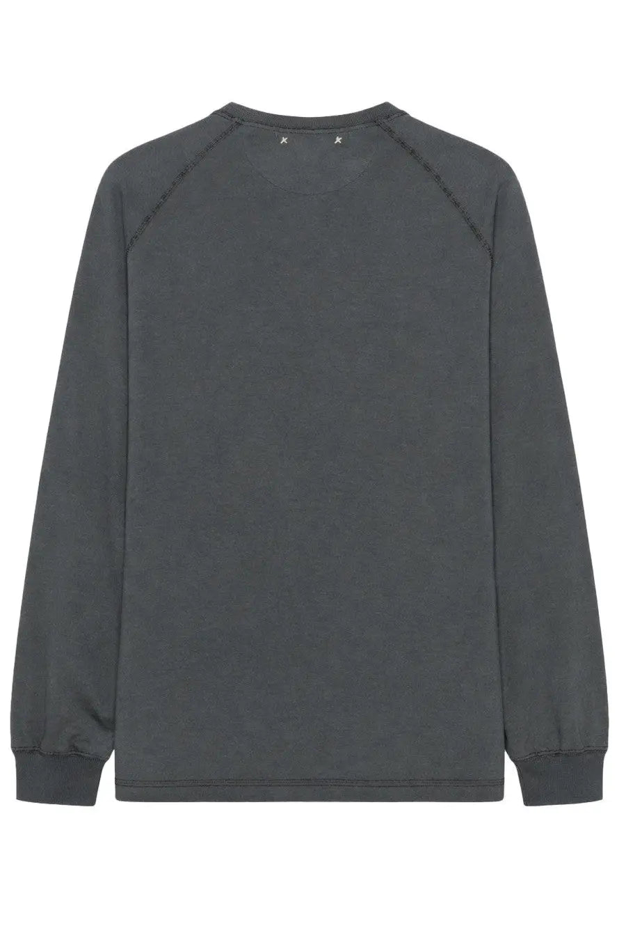 Golden Goose men’s long-sleeved grey sweatshirt with subtle stitching on raglan sleeves and neckline
