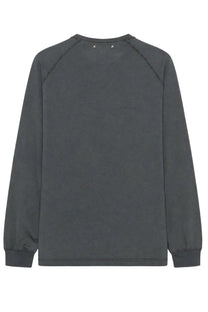Golden Goose men’s long-sleeved grey sweatshirt with subtle stitching on raglan sleeves and neckline