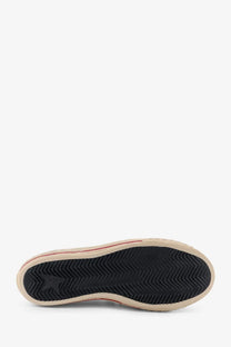 Golden goose men’s super star leather sneakers beige with black rubber zigzag sole and beige sidewall with red line