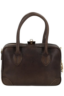 Golden Goose women’s brown leather handbag with gold-tone hardware and structured design life bag