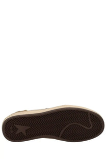 Golden goose women’s ballstar beige low-top sneaker with dark brown zigzag rubber sole and star logo