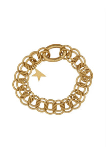 Golden goose women’s braided gold-toned chain bracelet with a star-shaped charm