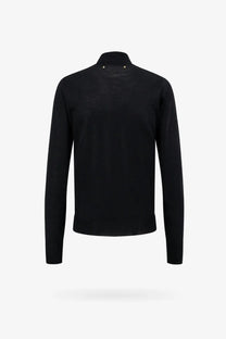 Black golden goose women’s dilara virgin wool turtleneck sweater with textured knit and metallic star collar details