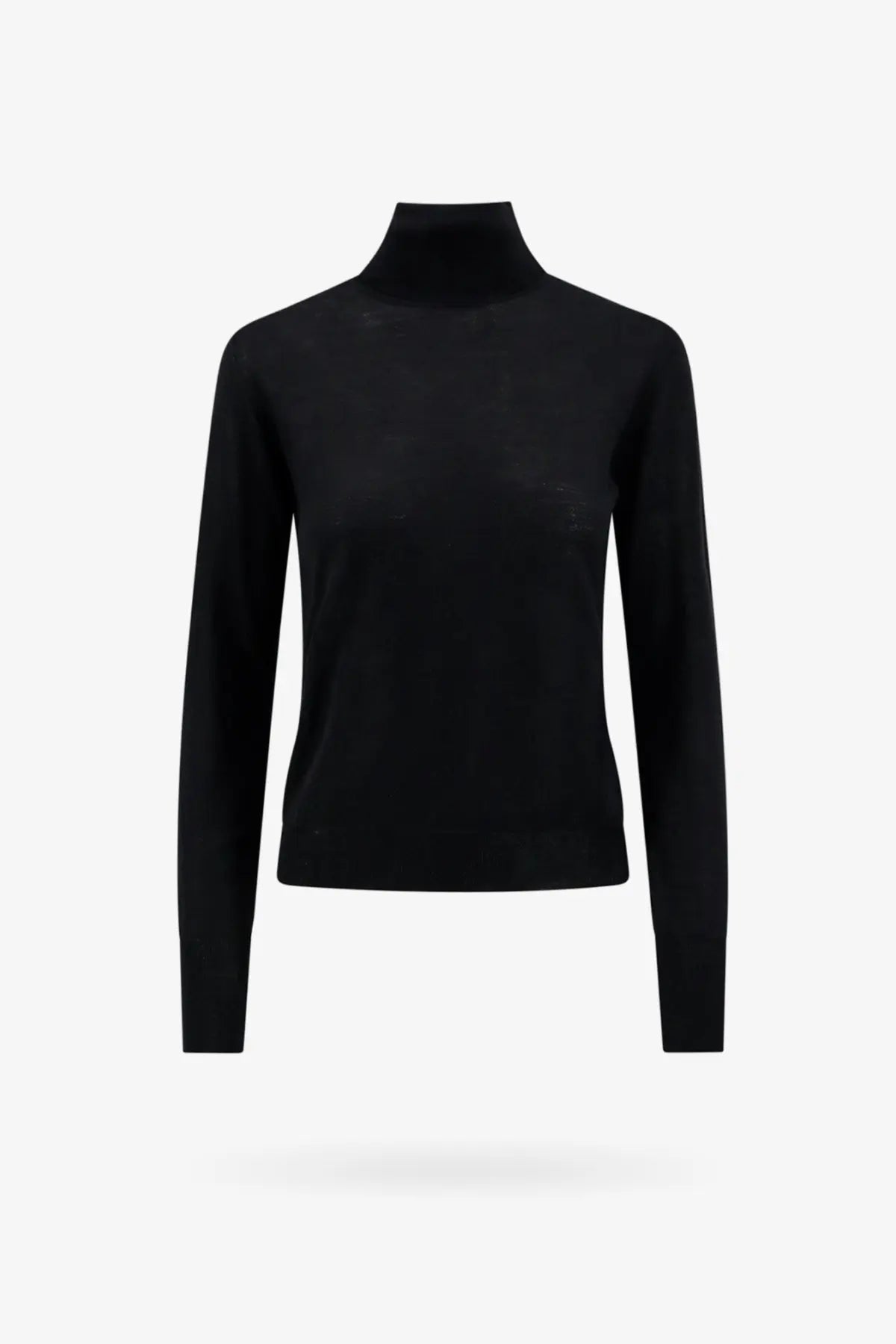 Golden goose women’s dilara virgin wool turtleneck black sweater with smooth fitted silhouette and long sleeves