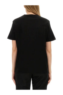 Golden Goose women’s black jersey shirt with short sleeves, crew neck, and relaxed fit in soft cotton material