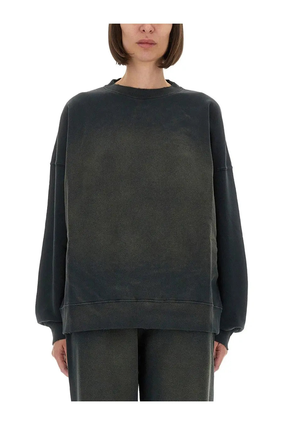 Golden Goose women’s journey sweatshirt grey dark gray oversized relaxed fit with subtle faded texture