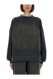 Golden Goose women’s journey sweatshirt grey dark gray oversized relaxed fit with subtle faded texture
