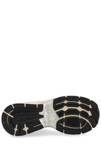 Back view of golden goose women’s lightstar sneaker with black and translucent rubber sole beige midsole and givenchy logo