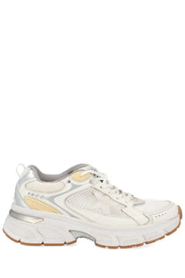 Golden Goose women’s Lightstar sneaker white chunky with white silver beige mesh and synthetic leather materials