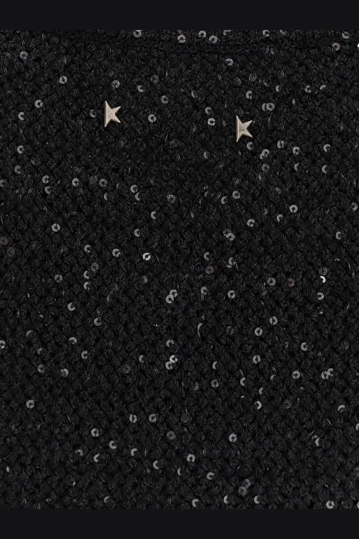 Golden goose women’s melyssa sleeveless sweater black with black sequined fabric and two small silver star embellishments